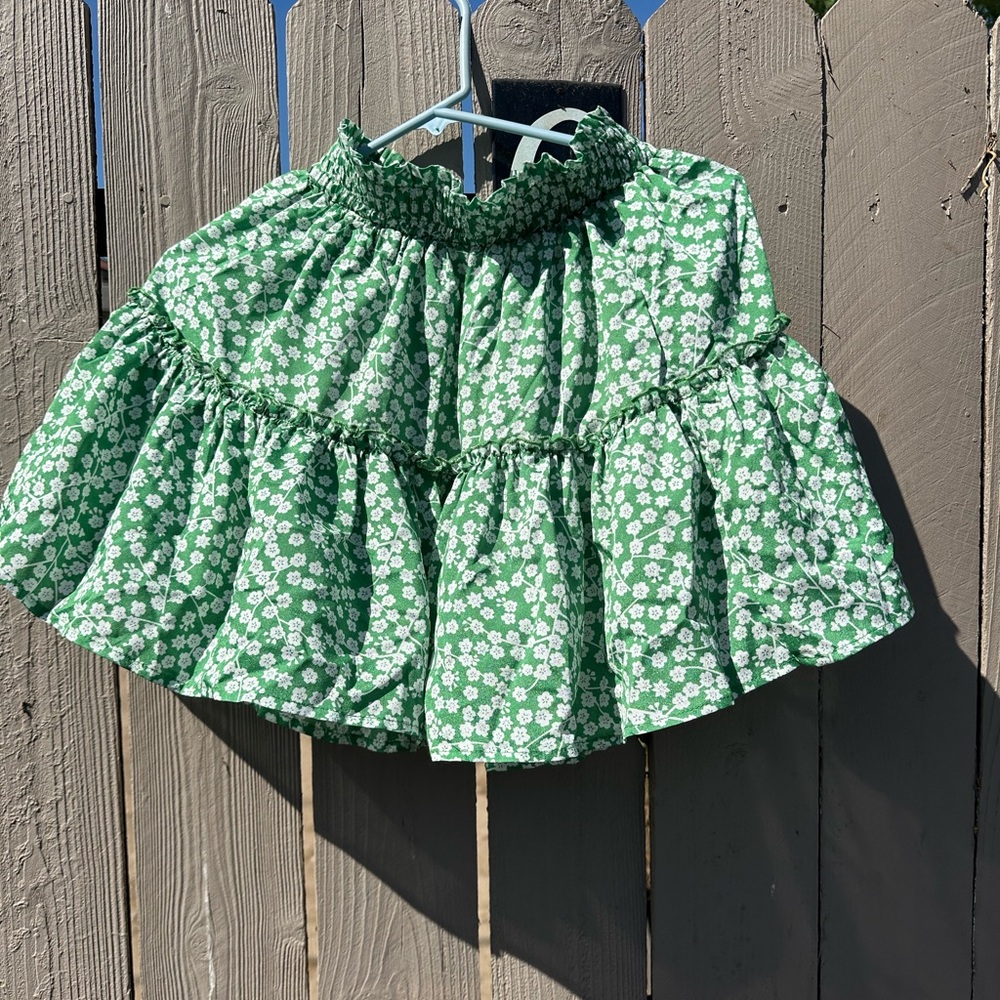Princess Polly Green Floral Skirt